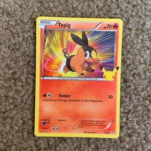 Pokémon 25th Anniversary Tepig Card